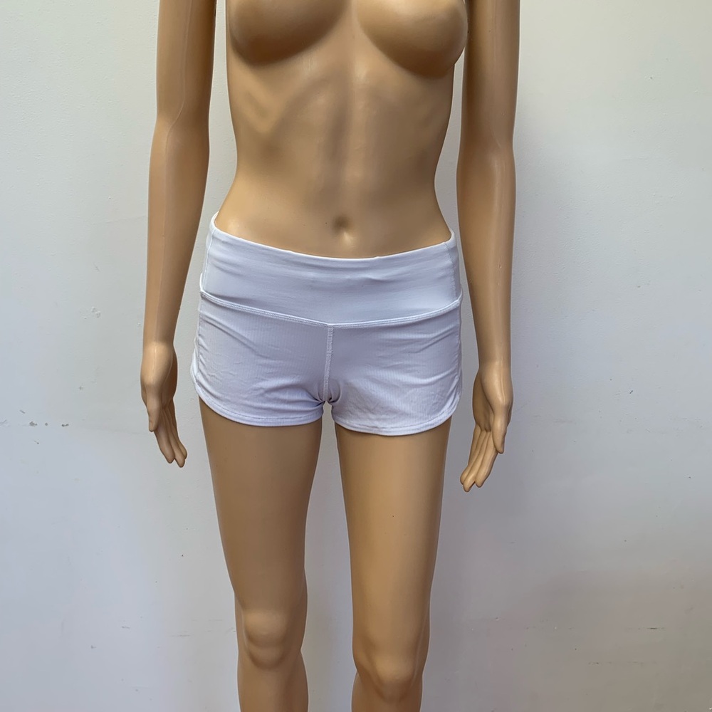 Lululemon Speed Up Short 2.5" inseam white stripe lined mid rise run active 0